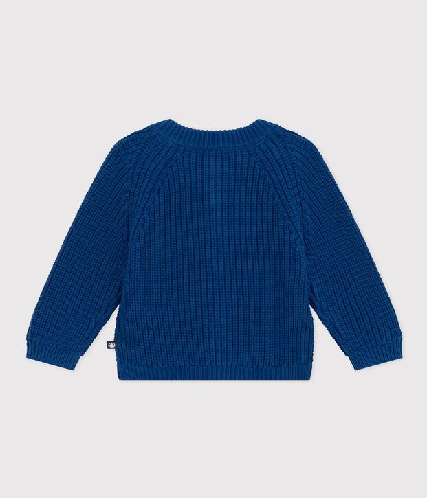 Cardigan en tricot de coton b&eacute;b&eacute; bleu