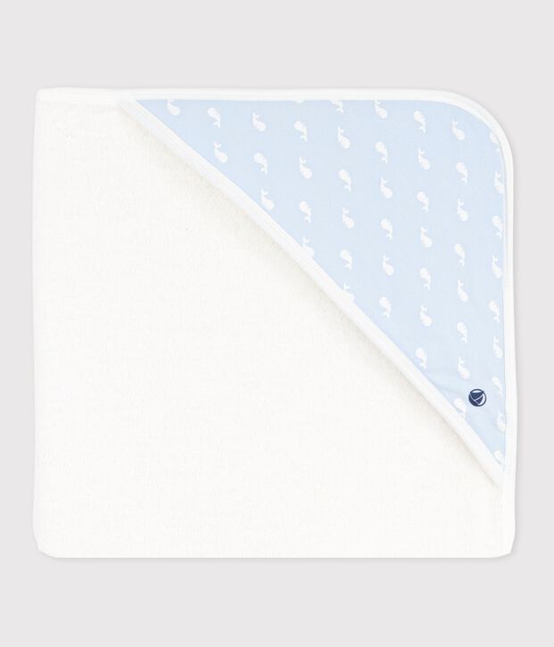Katoenen badcape voor baby's blauw/blauw