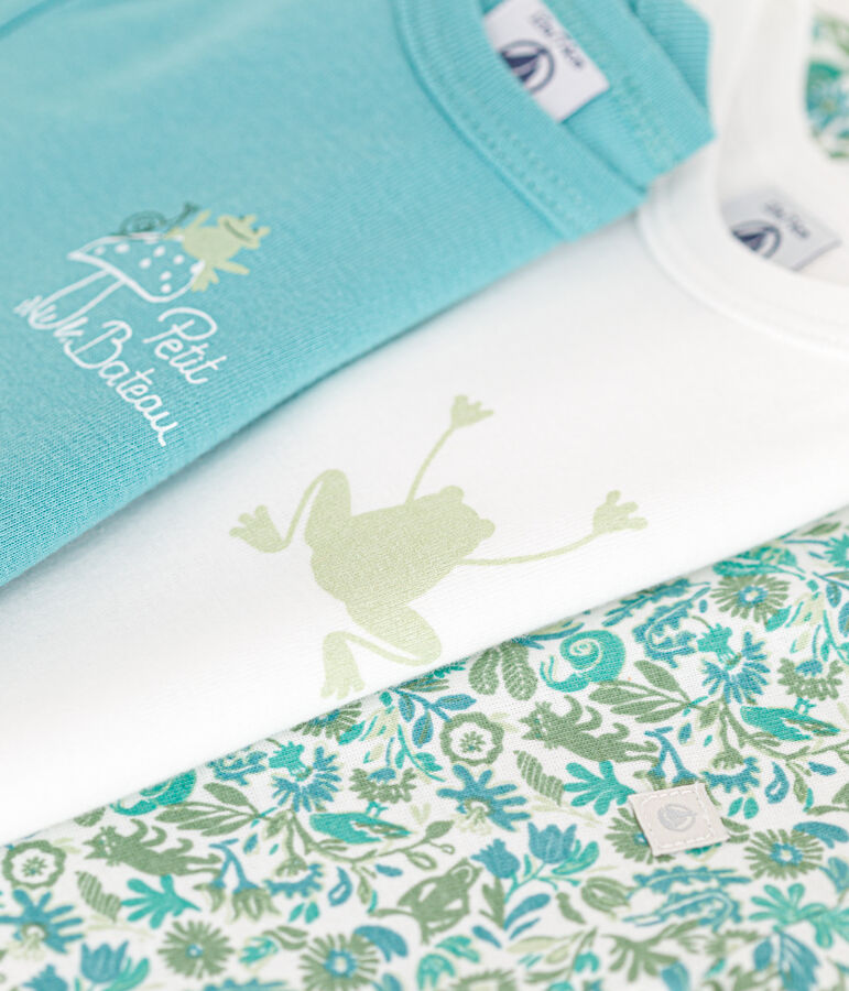 Lot de 3 bodies manches courtes en coton multicouleur