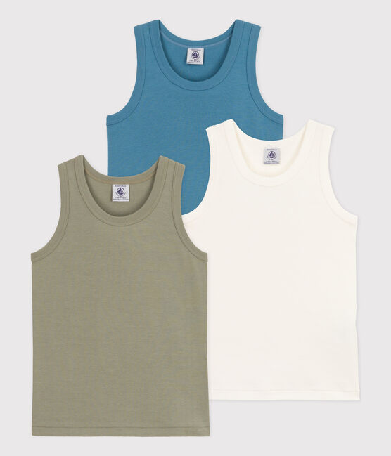 Lot de 3 débardeurs unis en coton petit garçon variante 1
