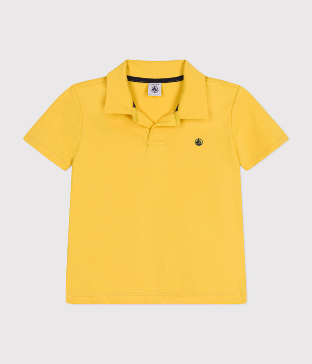 Polo manches courtes en coton enfant gar&ccedil;on jaune