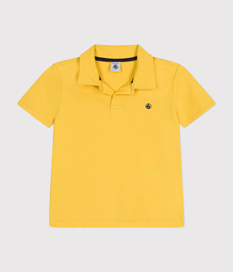 Polo manches courtes en coton enfant gar&ccedil;on jaune
