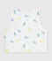 Omkeerbare katoenen cardigan zonder mouwen met drakenprint wit/multicouleur