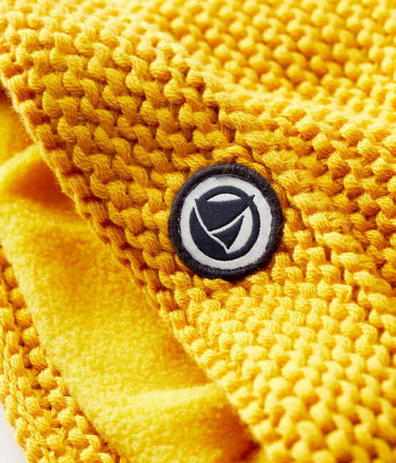 Bonnet à pompon bébé. jaune BOUDOR