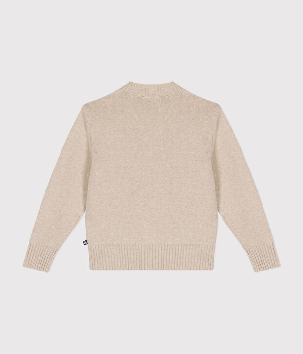 Damestrui van wol en katoen ecru/rood