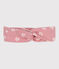 Bandeau enfant en gaze de coton imprimé fleurs roze CHARME/wit MARSHMALLOW