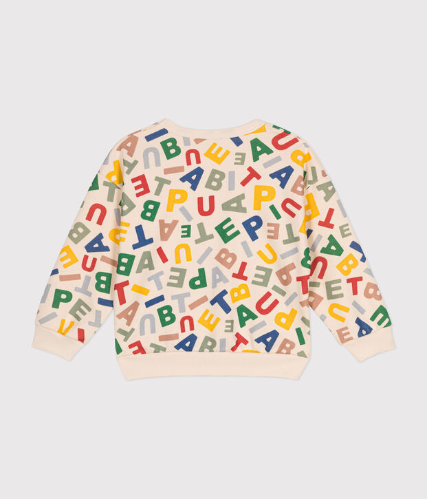 Fleece sweatshirt voor jongens ecru/multicouleur