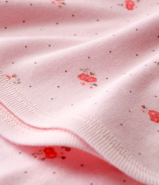 Uniseks babylaken met print roze VIENNE/wit MULTICO