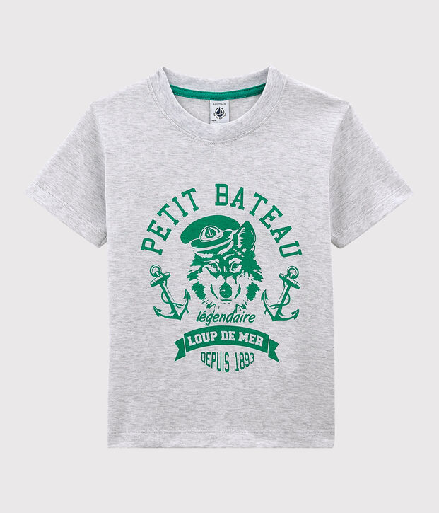 Jersey T-shirt met korte mouwen voor jongens grijs