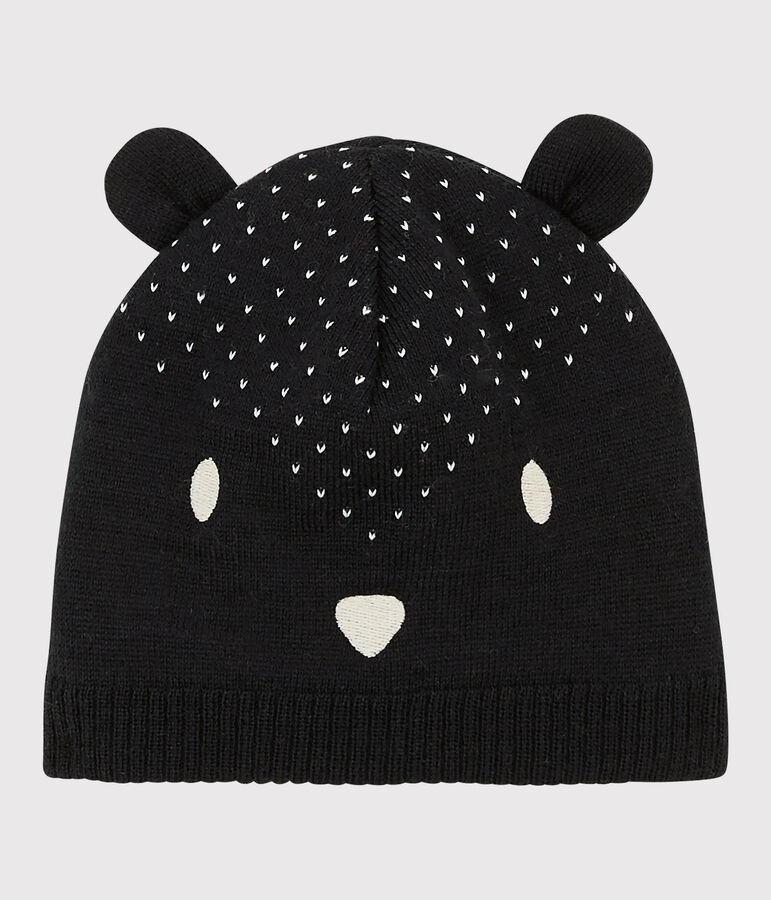 Bonnet en tricot b&eacute;b&eacute;. bleu