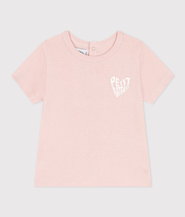 Katoenen T-shirt met korte mouwen voor baby's roze