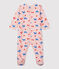 Dors-bien bébé imprimé fantaisie en molleton rose MINOIS/blanc MULTICO