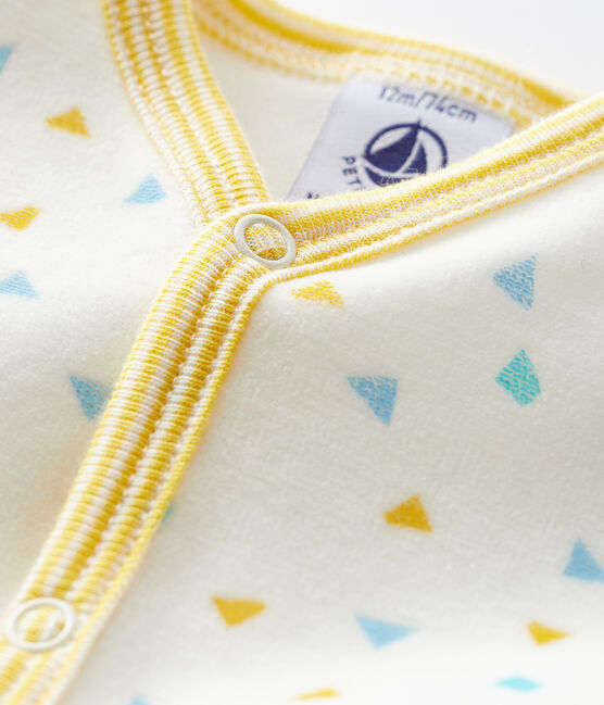 Fluwelen slaappakje met confetti print voor baby wit MARSHMALLOW/wit MULTICO