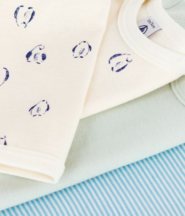 Setje van katoenen body's met lange mouw en pingu&iuml;nprint voor baby's multicouleur