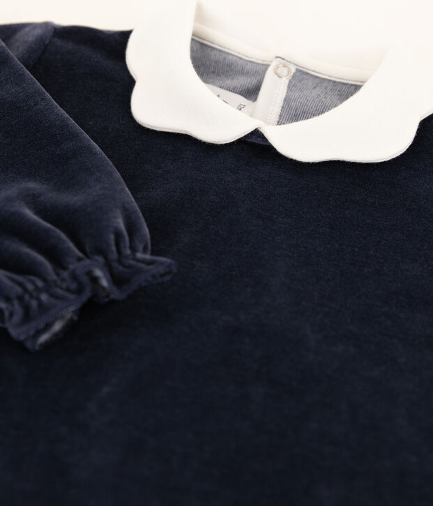 Dors bien b&eacute;b&eacute; &agrave; col en velours bleu