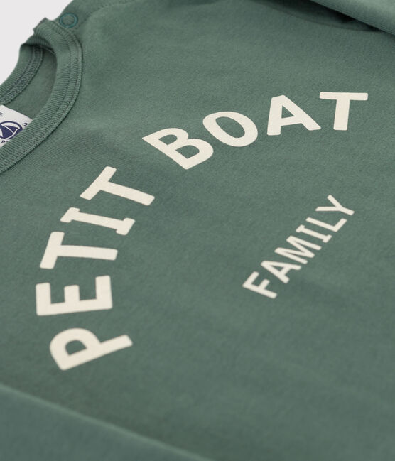 Tee-shirt manches longues bébé en coton vert VALLEE