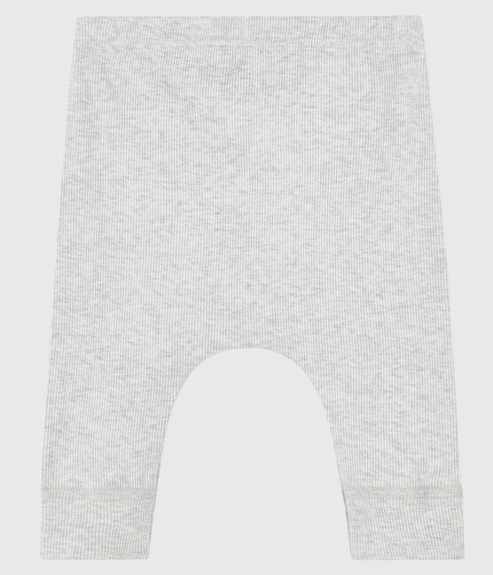 Caleçon bébé en côte 2x2 en coton biologique gris BELUGA CHINE