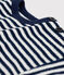 Sweatshirt bébé en bouclette éponge rayée bleu MEDIEVAL/blanc MARSHMALLOW