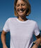 L'ICONIQUE, T-shirt voor dames in linnen wit ECUME