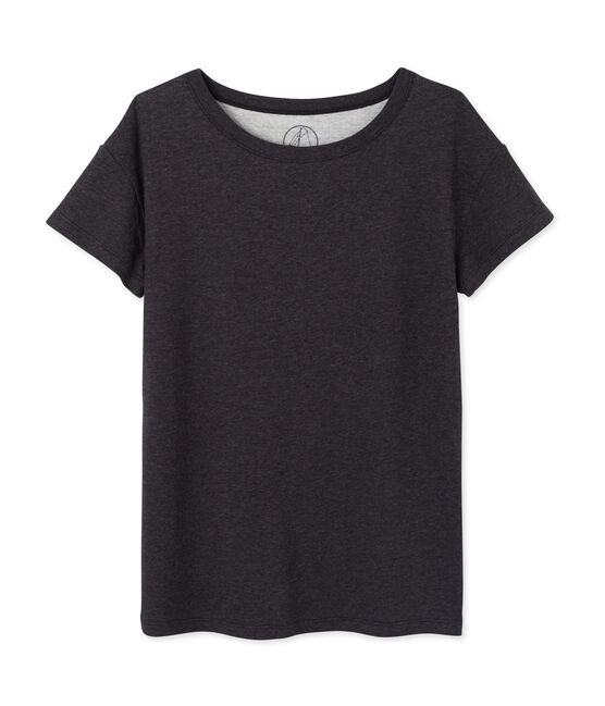 Oversized dames-T-shirt in ultradunne, gemêleerde tubicstof grijs CITY CHINE