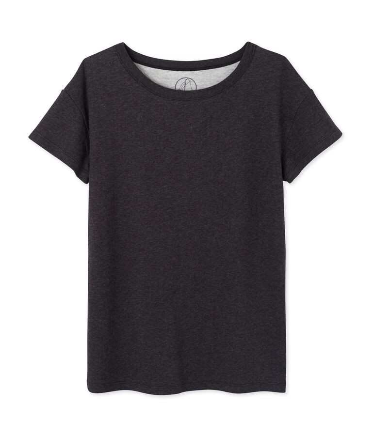 Oversized dames-T-shirt in ultradunne, gem&ecirc;leerde tubicstof grijs