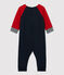 Jumpsuit baby van molton. blauw SMOKING/rood TERKUIT