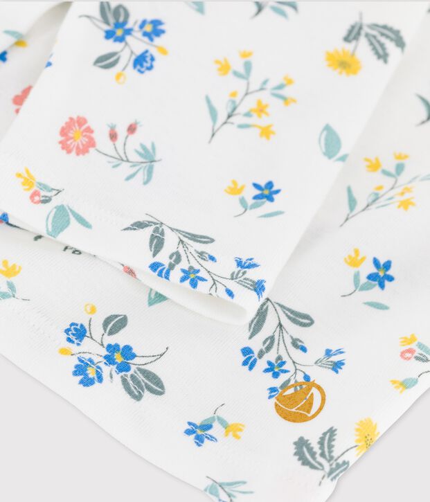 Cardigan met print voor meisjes in katoen wit/multicouleur