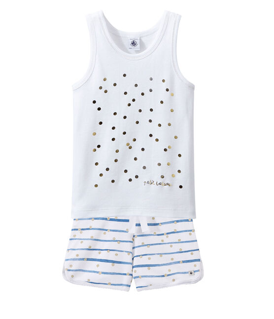 Pyjashort wit ECUME/blauw BLEU/ OR