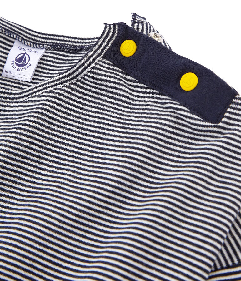 Tee-shirt &agrave; manches longues enfant fille bleu/blanc