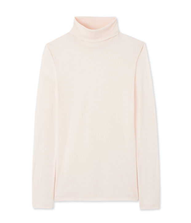 Sous pull femme en coton l&eacute;ger rose Fleur