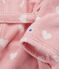 Meisjesbadjas van badstof met hartjes roze CHARME/wit MARSHMALLOW