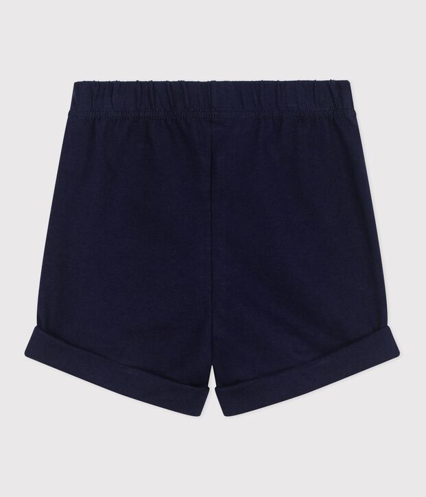 Short b&eacute;b&eacute; en coton uni bleu marine