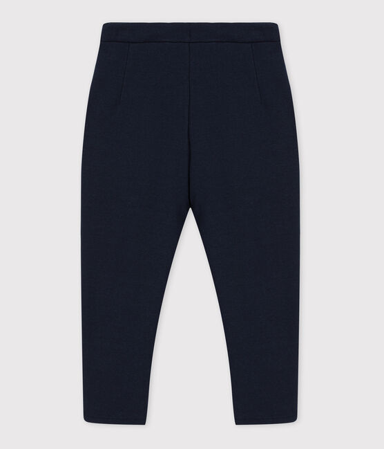 Pantalon chaud en velours molleton enfant fille / garçon bleu SMOKING