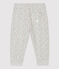 Molton broek voor baby's. grijs BELUGA/wit MULTICO