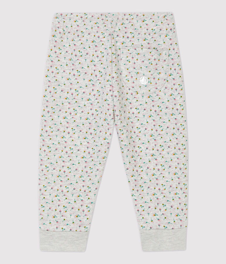 Molton broek voor baby's. grijs BELUGA/wit MULTICO