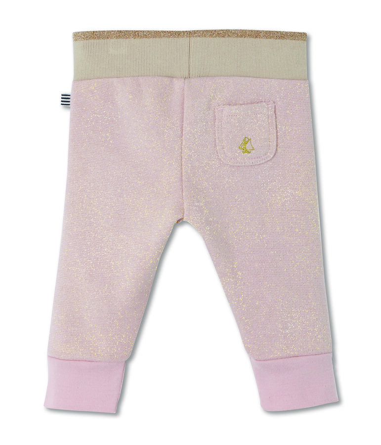 Pantalon molleton brillant b&eacute;b&eacute; fille rose/jaune