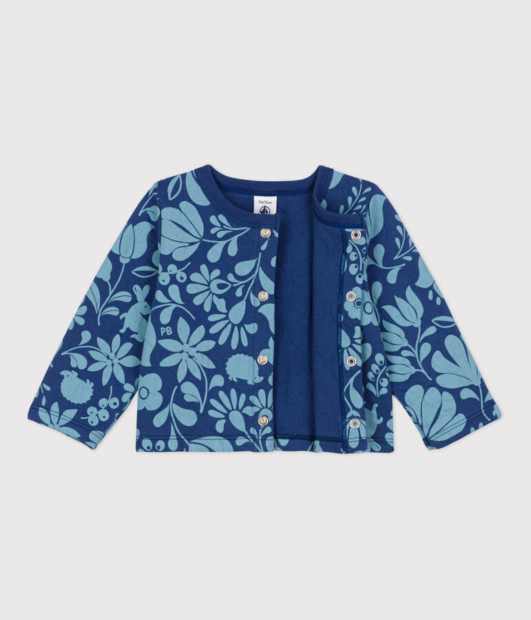 Vest in doorgestikte tubic met print voor baby's blauw/blauw