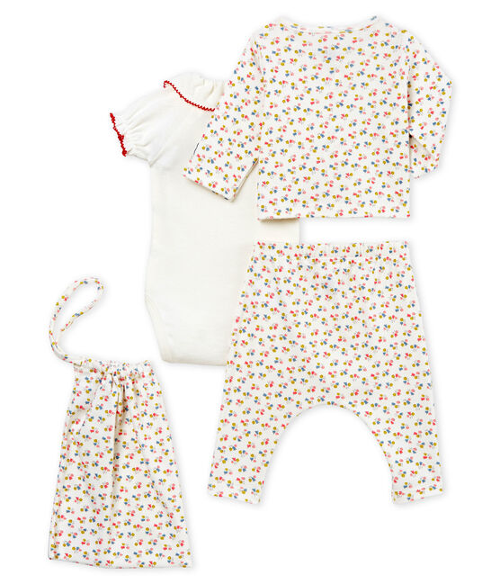 Ensemble 4 pièces bébé fille imprimé variante 1