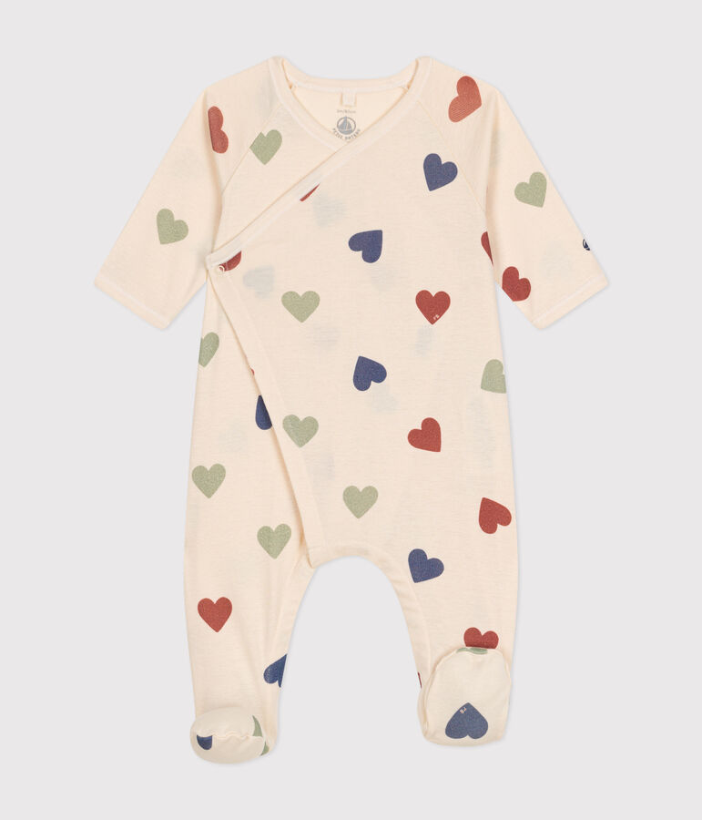 Katoenen babypyjama met bloemenprint ecru/multicouleur