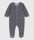 Fluwelen babypyjama met milleraies-streepjes