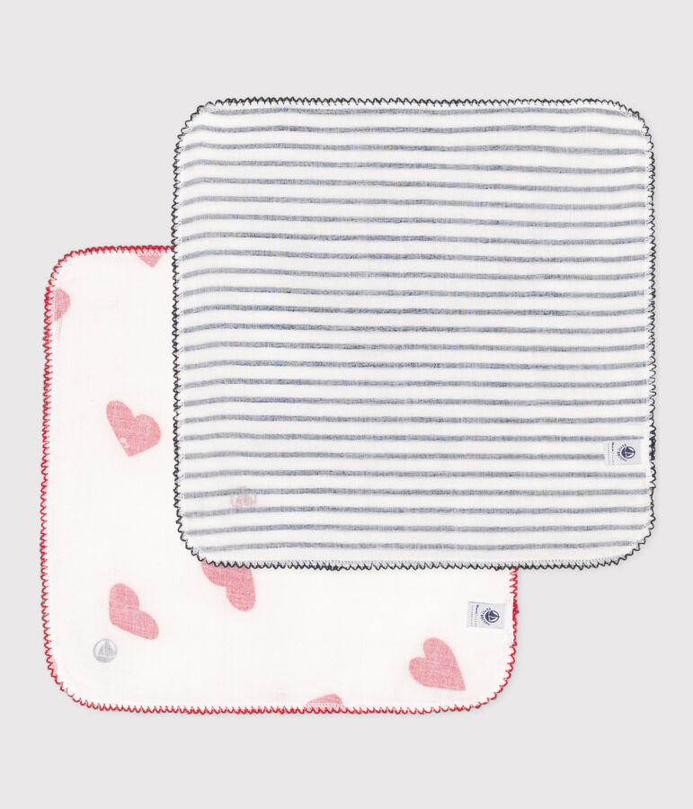 LOT DE 2 MOUCHOIRS B&Eacute;B&Eacute; EN GAZE DE COTON multicouleur