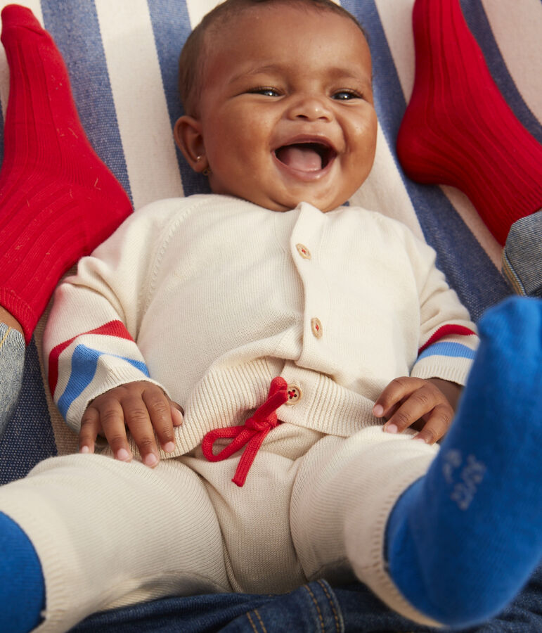 Ensemble van tricot voor baby's ecru/multicouleur