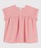 Blouse met korte mouwen van biologisch katoen voor baby's roze PAPAYE/ MARSHMALLOW