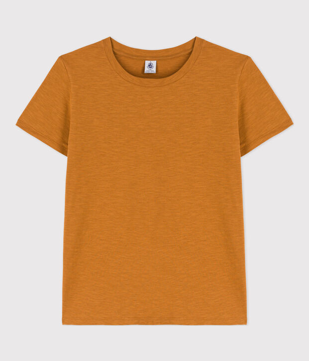 LE DROIT, katoenen T-shirt voor dames met ronde hals bruin