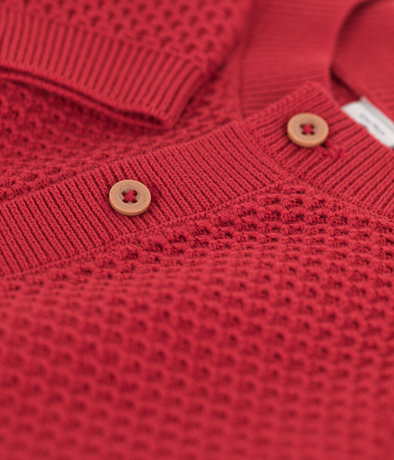 Cardigan b&eacute;b&eacute; en tricot en coton rouge