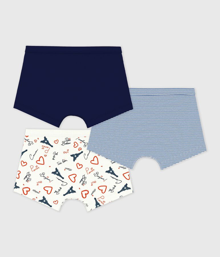 Setje met katoenen boxershorts met omhulde tailleband met print van Parijs multicouleur