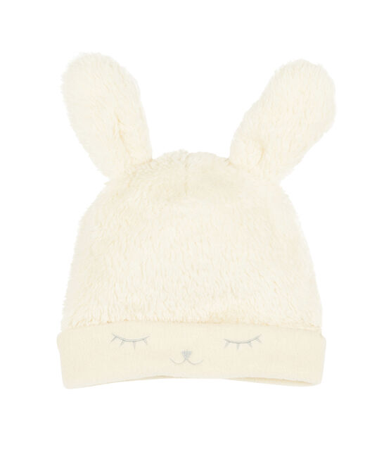 Bonnet bébé fille doublé polaire blanc MARSHMALLOW