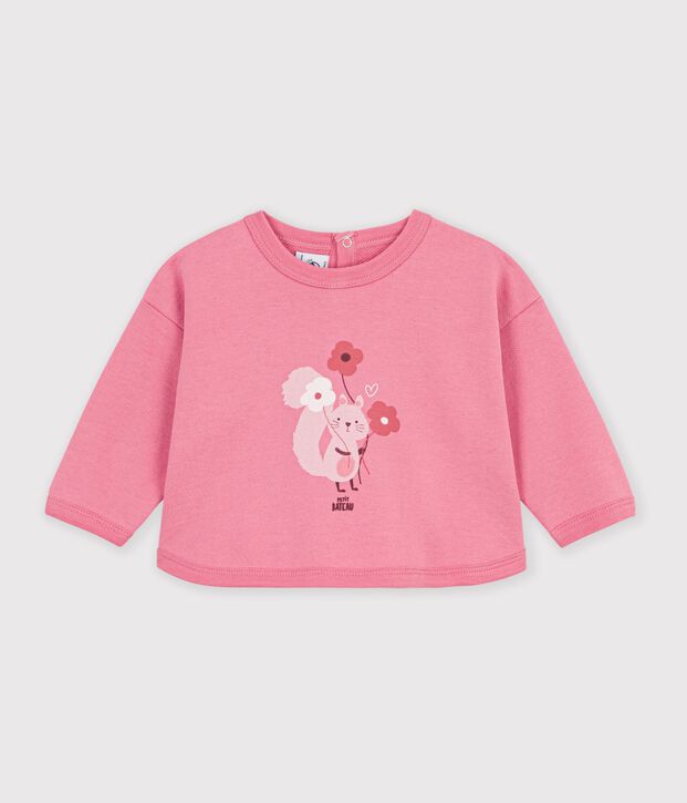 Katoenen sweatshirt met diertjesprint voor baby's roze
