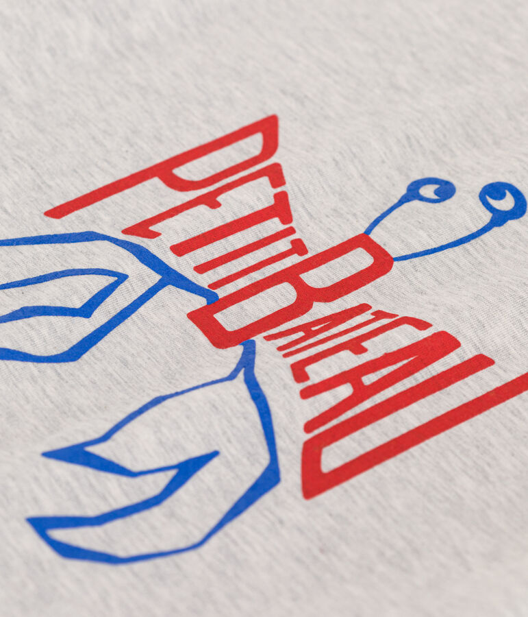 Katoenen T-shirt met korte mouwen en print voor kinderen grijs