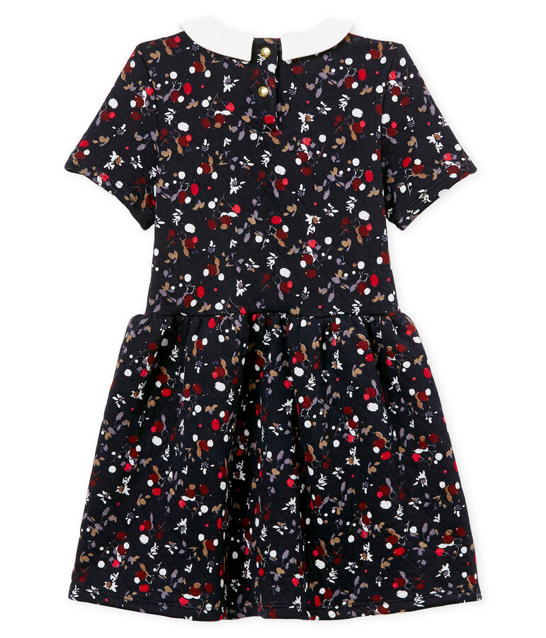 Meisjesjurk met korte mouwen blauw SMOKING/wit MULTICO